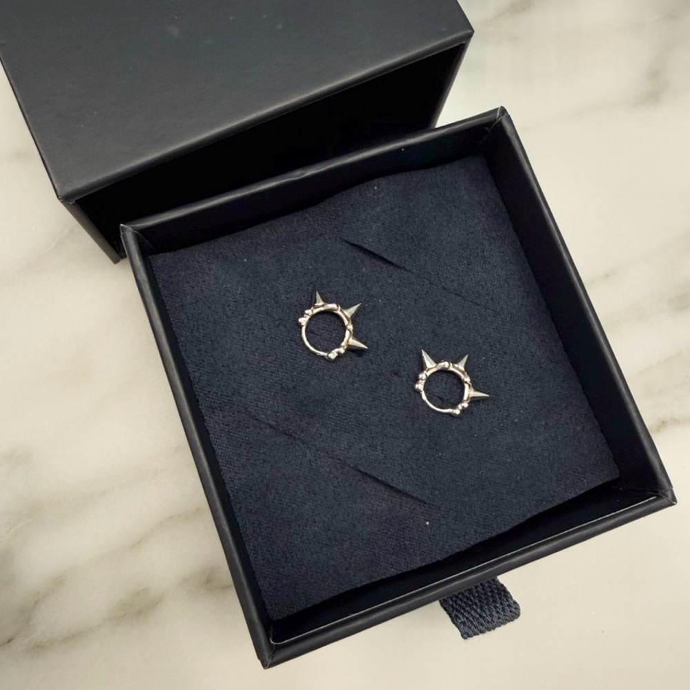 Maria Tash 14K White Gold Triple Short Earrings